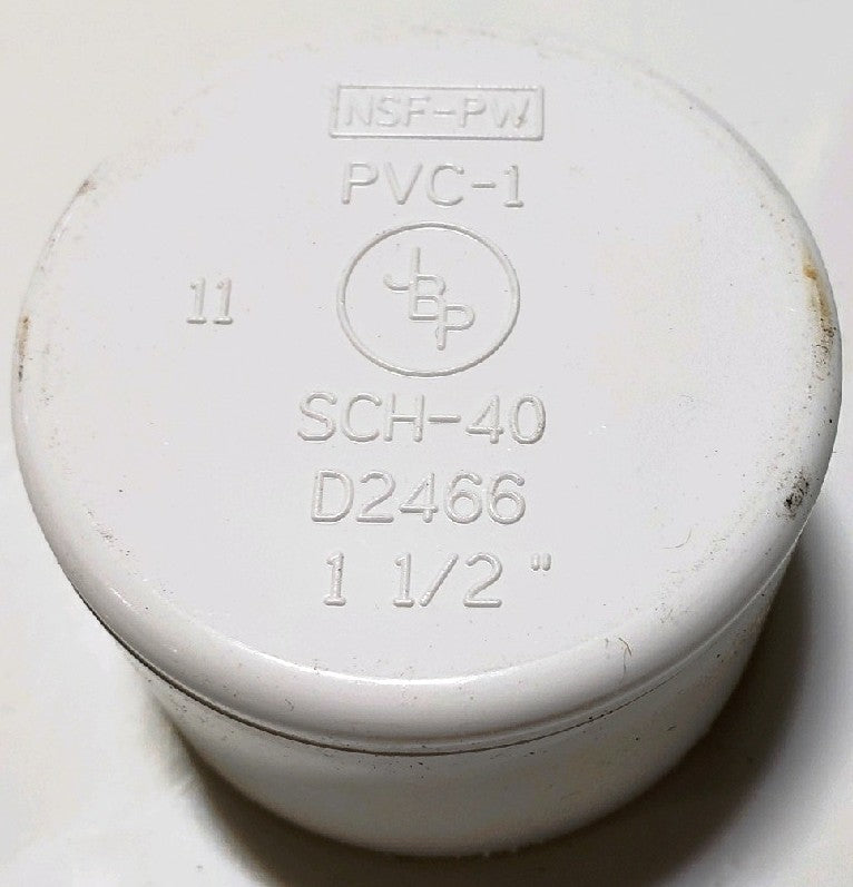 1-1/2 PVC Cap "Slip"