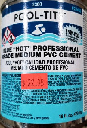 Pool-Tite Blue "Hot" Professional Grade Medium PVC Cement